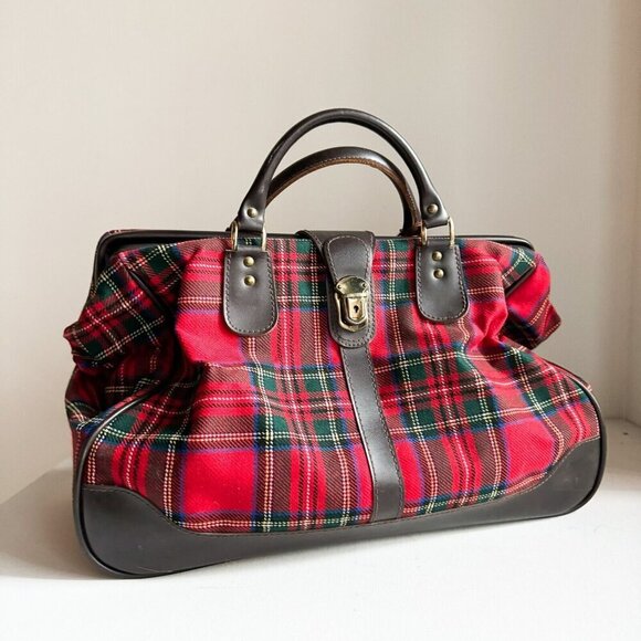 Vintage 1960s Yoshida Porter Tokyo Red Plaid Doctor's Bag - Picture 1 of 13